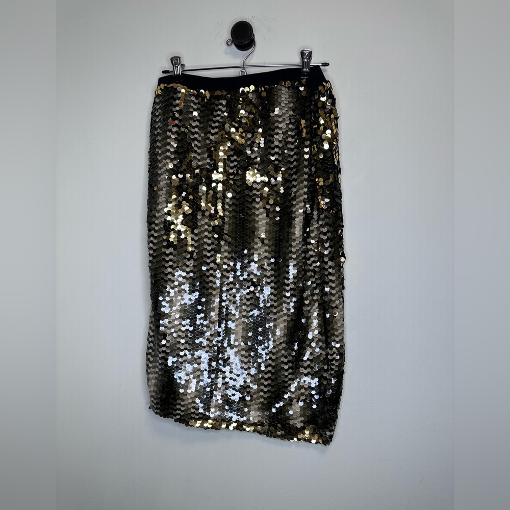 Gold Sequin Pencil Skirt - Women